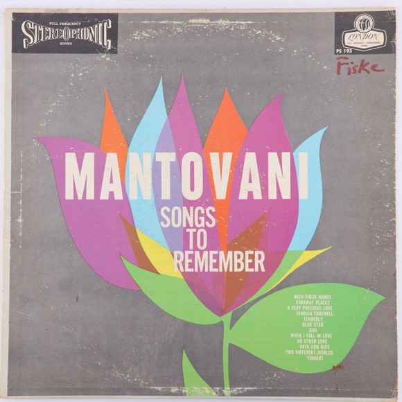 Mantovani And His Orchestra – Songs To Remember - 1959 Jazz 12" Vinyl LP Record - Picture 1 of 12